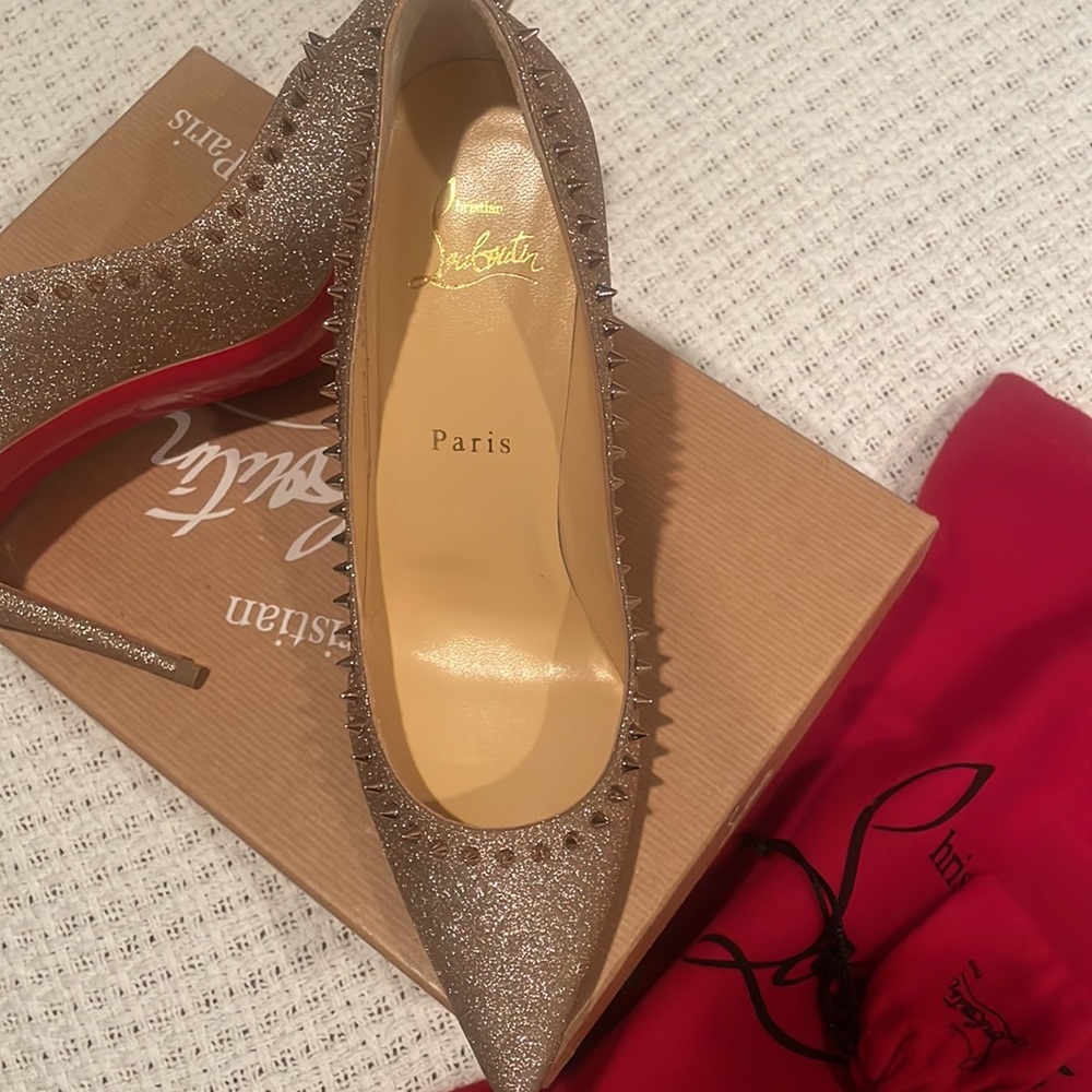 CHRISTIAN LOUBOUTIN- Anjalina 85 Glitter Heels!